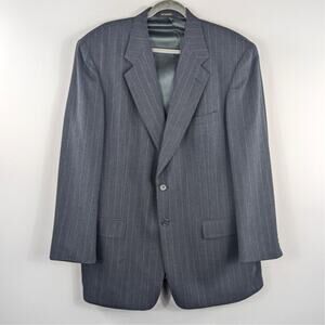 Givenchy Monsieur 44L Gray Pinstripe Wool Blazer Sport Coat Mens Made in Italy
